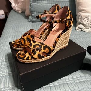 J Crew Wedge Sandal in Animal Print